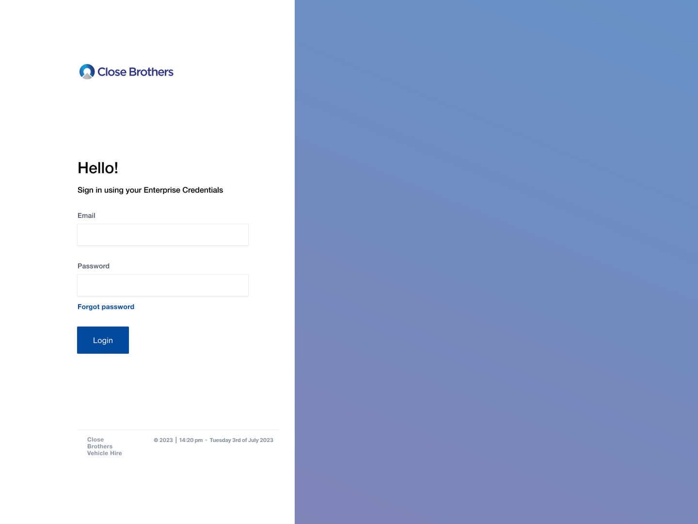 Fleet Management — Enterprise login