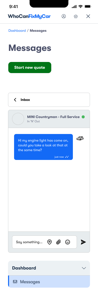 Driver Dashboard — Mobile view 3
